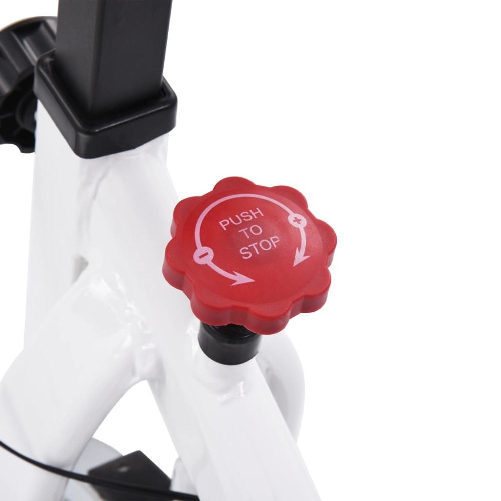 Produktbild för Motionscykel med pulsmätare vit och röd