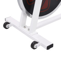 Produktbild för Motionscykel med pulsmätare vit och röd