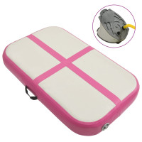 Miniatyr av produktbild för Uppblåsbar gymnastikmatta med pump 60x100x10 cm PVC rosa