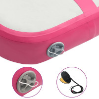 Produktbild för Uppblåsbar gymnastikmatta med pump 60x100x10 cm PVC rosa
