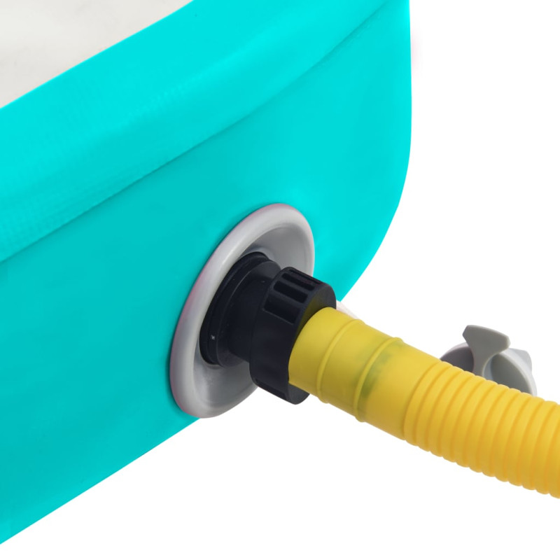 Produktbild för Uppblåsbar gymnastikmatta med pump 60x100x10 cm PVC grön