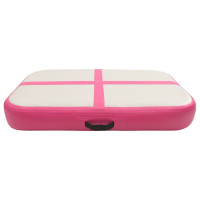 Produktbild för Uppblåsbar gymnastikmatta med pump 60x100x15 cm PVC rosa
