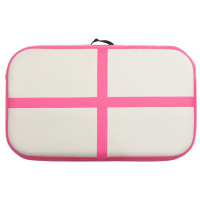 Produktbild för Uppblåsbar gymnastikmatta med pump 60x100x15 cm PVC rosa