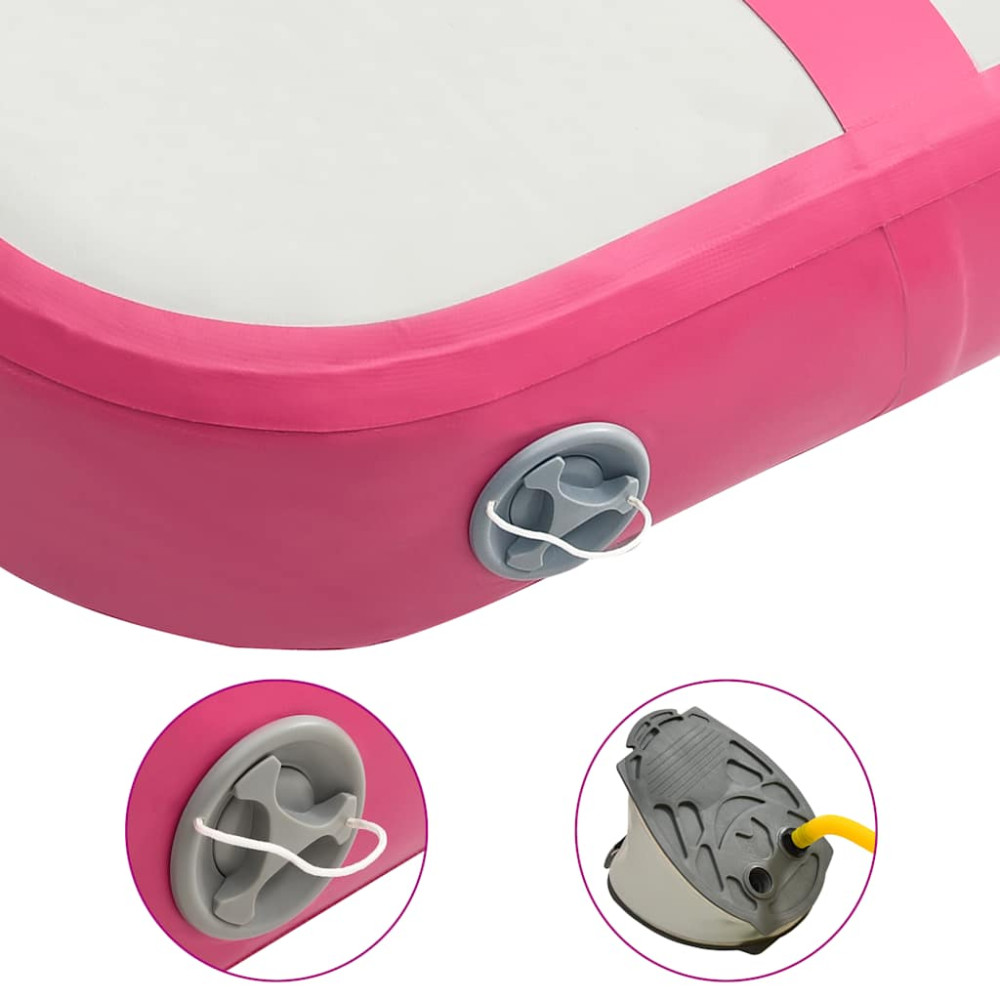 Produktbild för Uppblåsbar gymnastikmatta med pump 60x100x15 cm PVC rosa