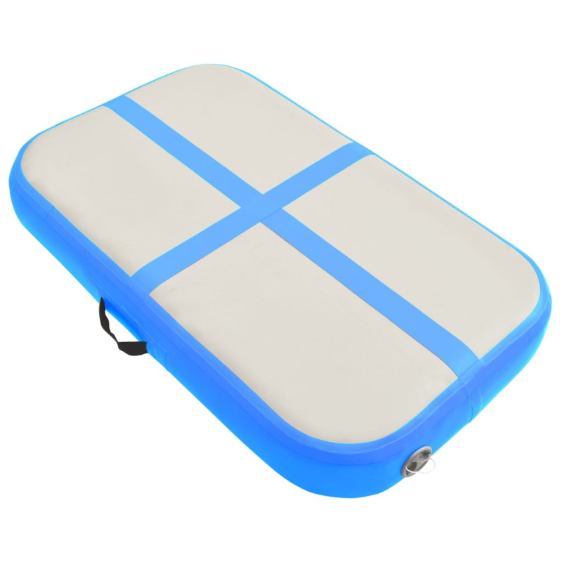 Produktbild för Uppblåsbar gymnastikmatta med pump 60x100x15 cm PVC blå