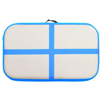 Produktbild för Uppblåsbar gymnastikmatta med pump 60x100x15 cm PVC blå