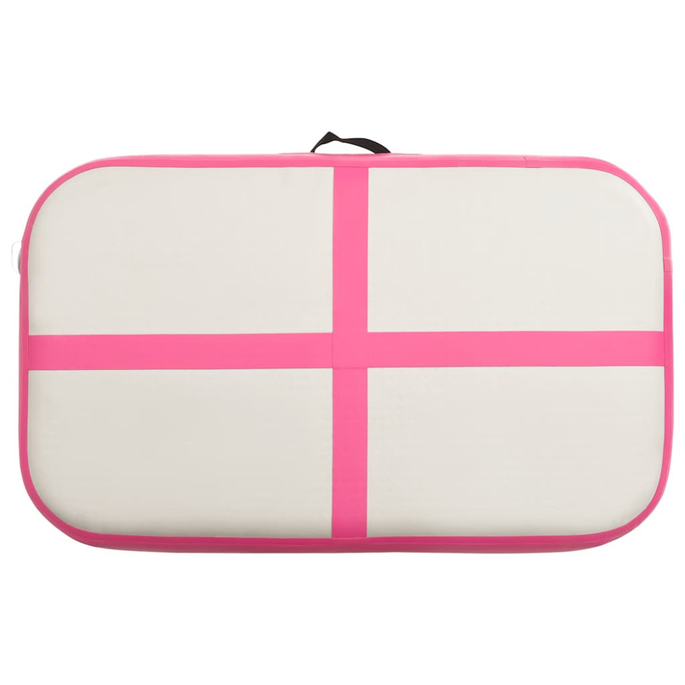 Produktbild för Uppblåsbar gymnastikmatta med pump 60x100x20 cm PVC rosa