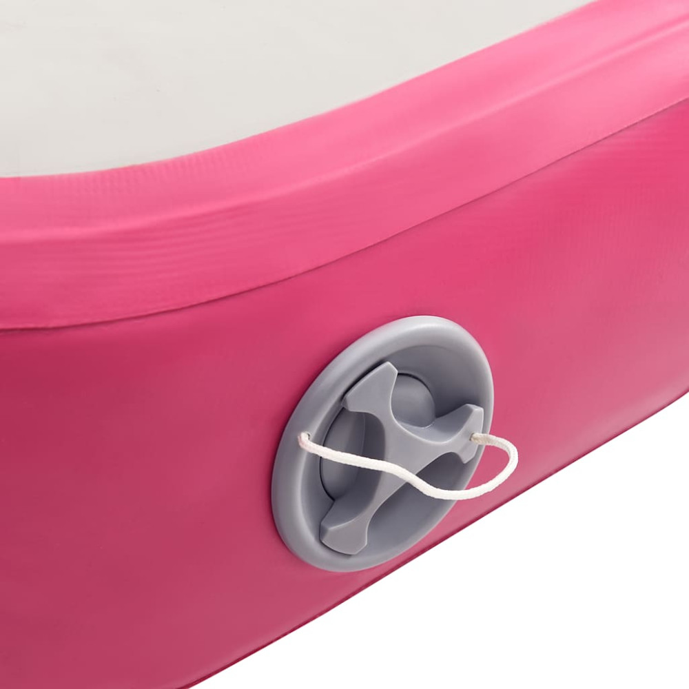 Produktbild för Uppblåsbar gymnastikmatta med pump 60x100x20 cm PVC rosa