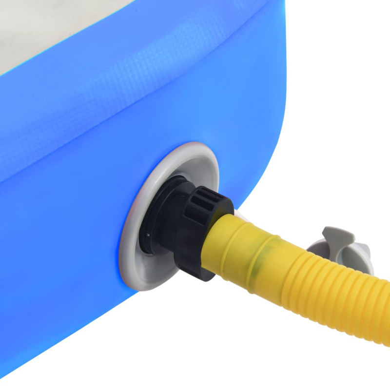 Produktbild för Uppblåsbar gymnastikmatta med pump 60x100x20 cm PVC blå