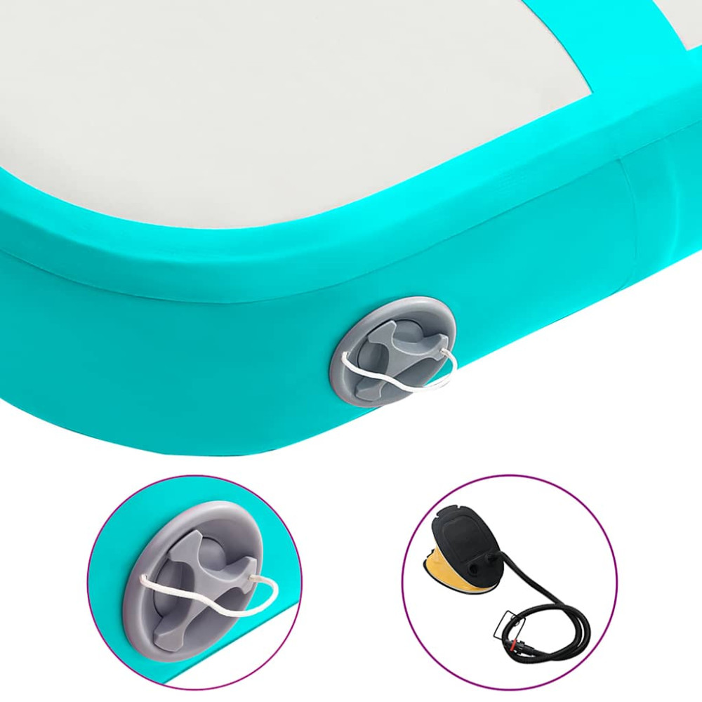 Produktbild för Uppblåsbar gymnastikmatta med pump 60x100x20 cm PVC grön