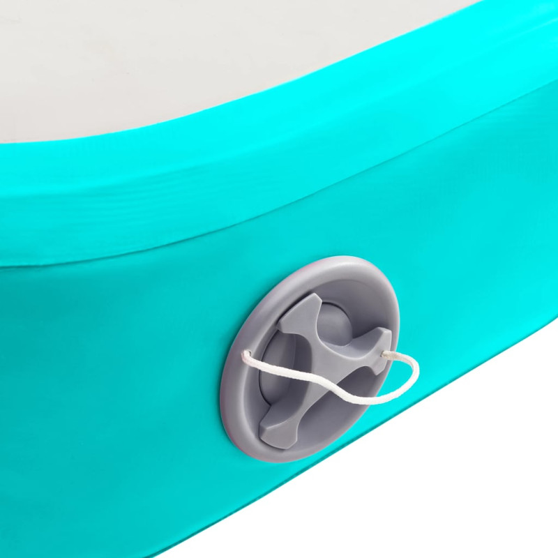Produktbild för Uppblåsbar gymnastikmatta med pump 60x100x20 cm PVC grön