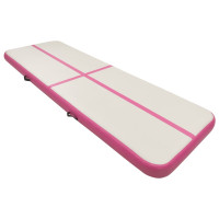 Miniatyr av produktbild för Uppblåsbar gymnastikmatta med pump 300x100x15 cm PVC rosa