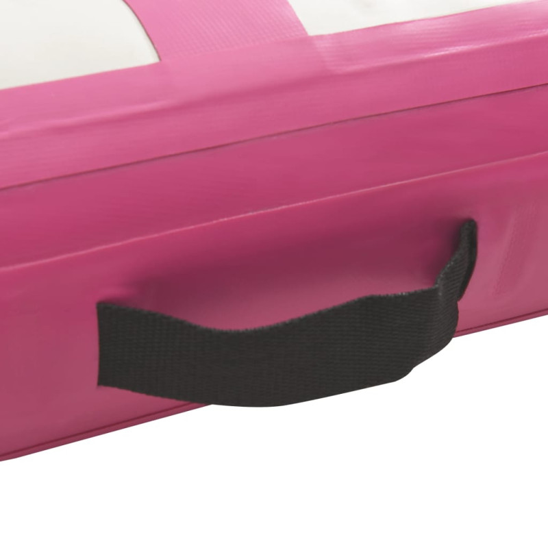Produktbild för Uppblåsbar gymnastikmatta med pump 300x100x15 cm PVC rosa