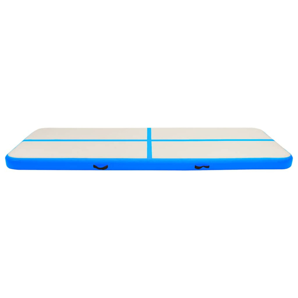 Produktbild för Uppblåsbar gymnastikmatta med pump 300x100x15 cm PVC blå