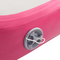 Produktbild för Uppblåsbar gymnastikmatta med pump 400x100x15 cm PVC rosa