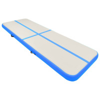 Miniatyr av produktbild för Uppblåsbar gymnastikmatta med pump 400x100x15 cm PVC blå