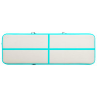 Produktbild för Uppblåsbar gymnastikmatta med pump 400x100x15 cm PVC grön