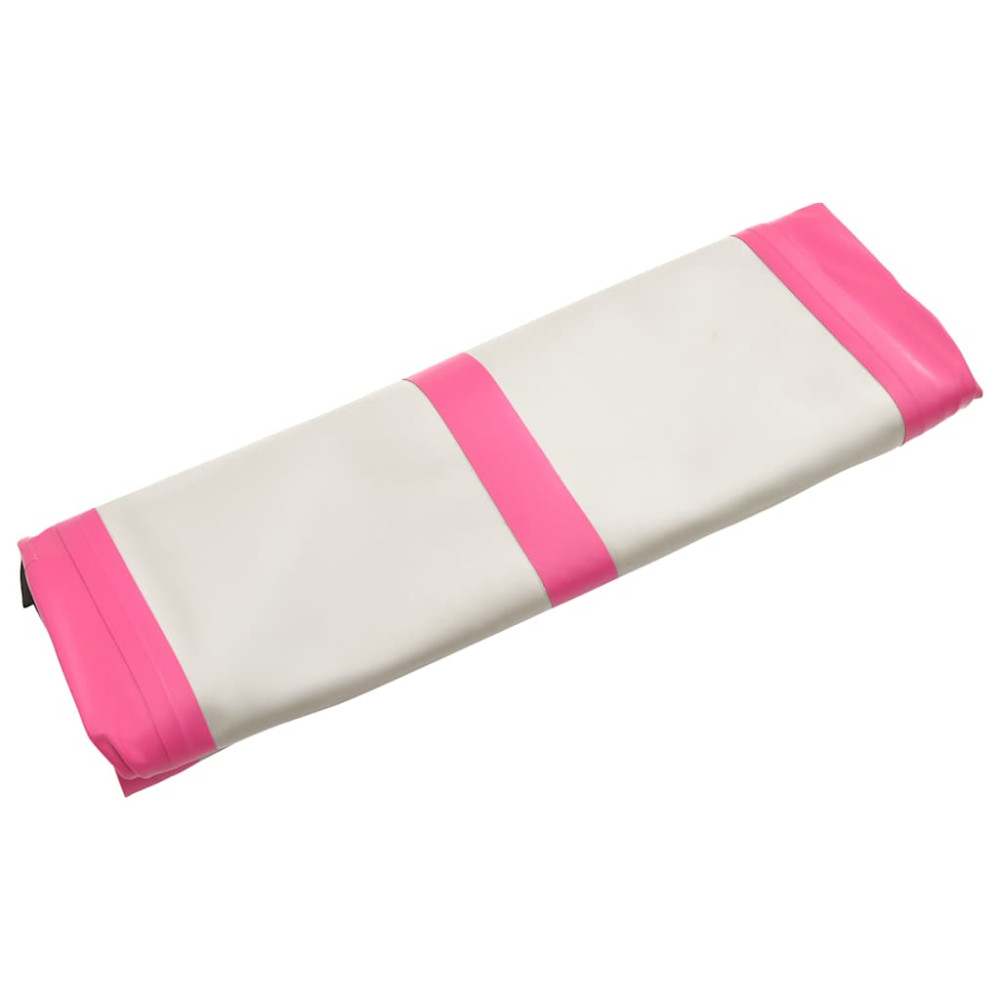 Produktbild för Uppblåsbar gymnastikmatta med pump 500x100x15 cm PVC rosa