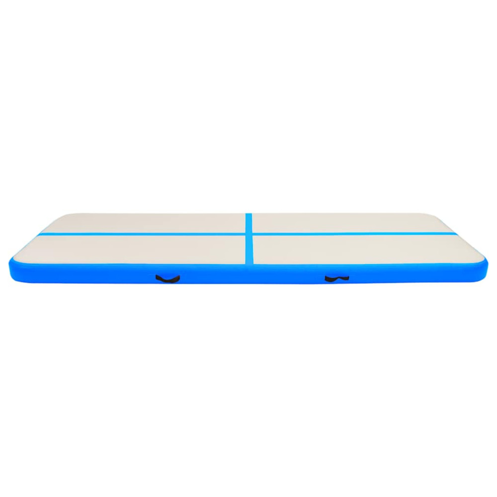 Produktbild för Uppblåsbar gymnastikmatta med pump 500x100x15 cm PVC blå