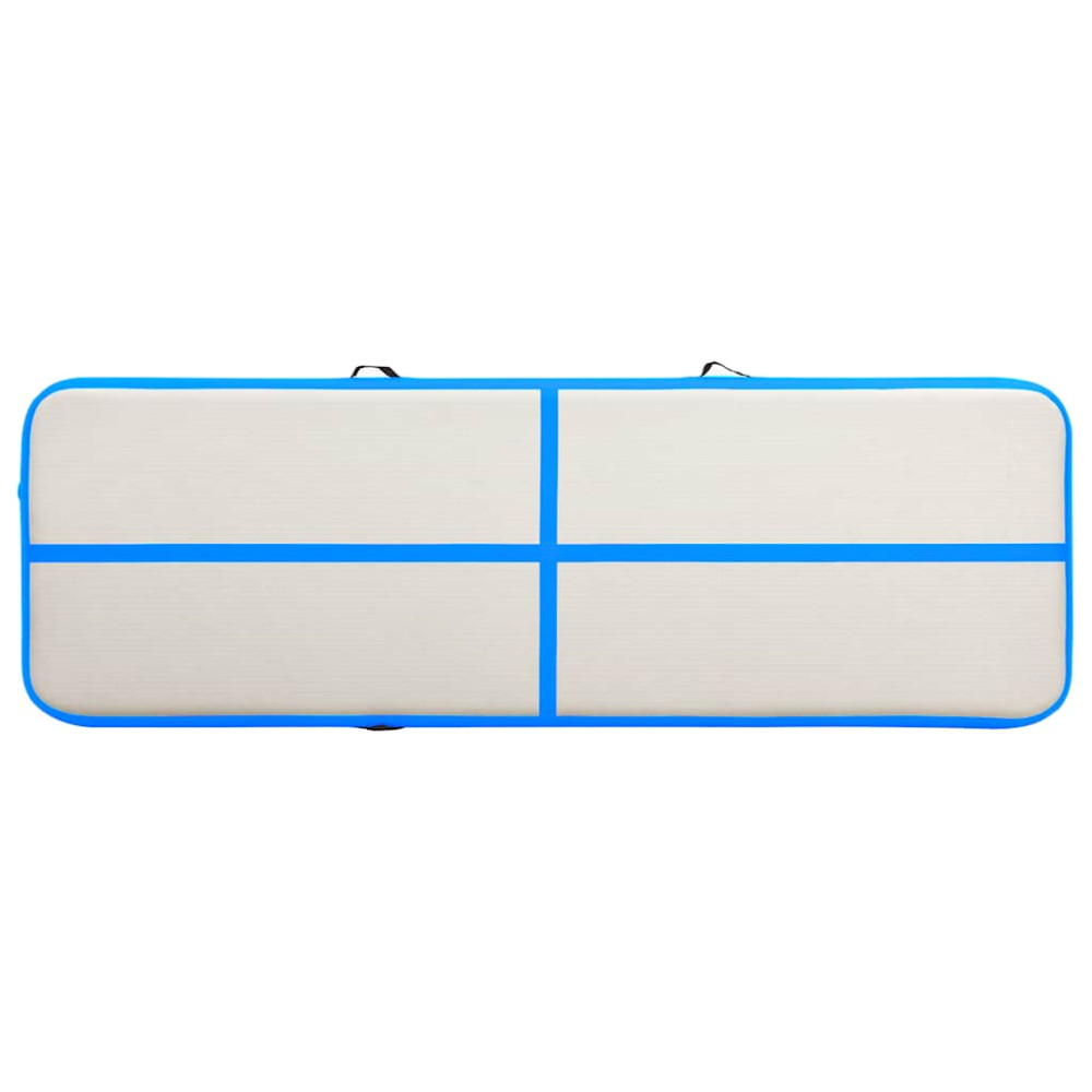 Produktbild för Uppblåsbar gymnastikmatta med pump 500x100x15 cm PVC blå