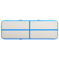 Produktbild för Uppblåsbar gymnastikmatta med pump 500x100x15 cm PVC blå