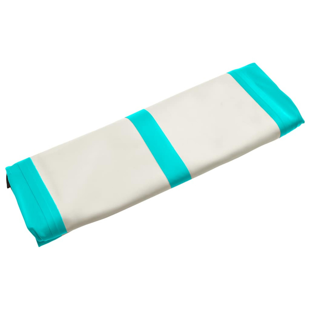 Produktbild för Uppblåsbar gymnastikmatta med pump 500x100x15 cm PVC grön