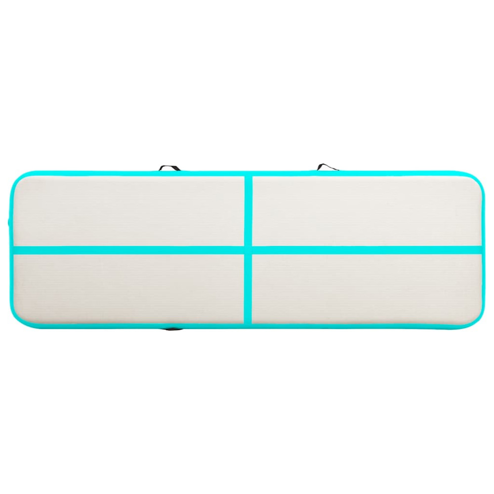 Produktbild för Uppblåsbar gymnastikmatta med pump 500x100x15 cm PVC grön