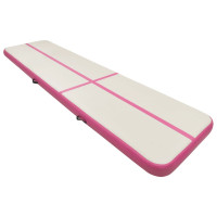 Miniatyr av produktbild för Uppblåsbar gymnastikmatta med pump 600x100x15 cm PVC rosa