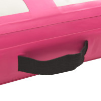Produktbild för Uppblåsbar gymnastikmatta med pump 600x100x15 cm PVC rosa