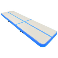 Miniatyr av produktbild för Uppblåsbar gymnastikmatta med pump 600x100x15 cm PVC blå