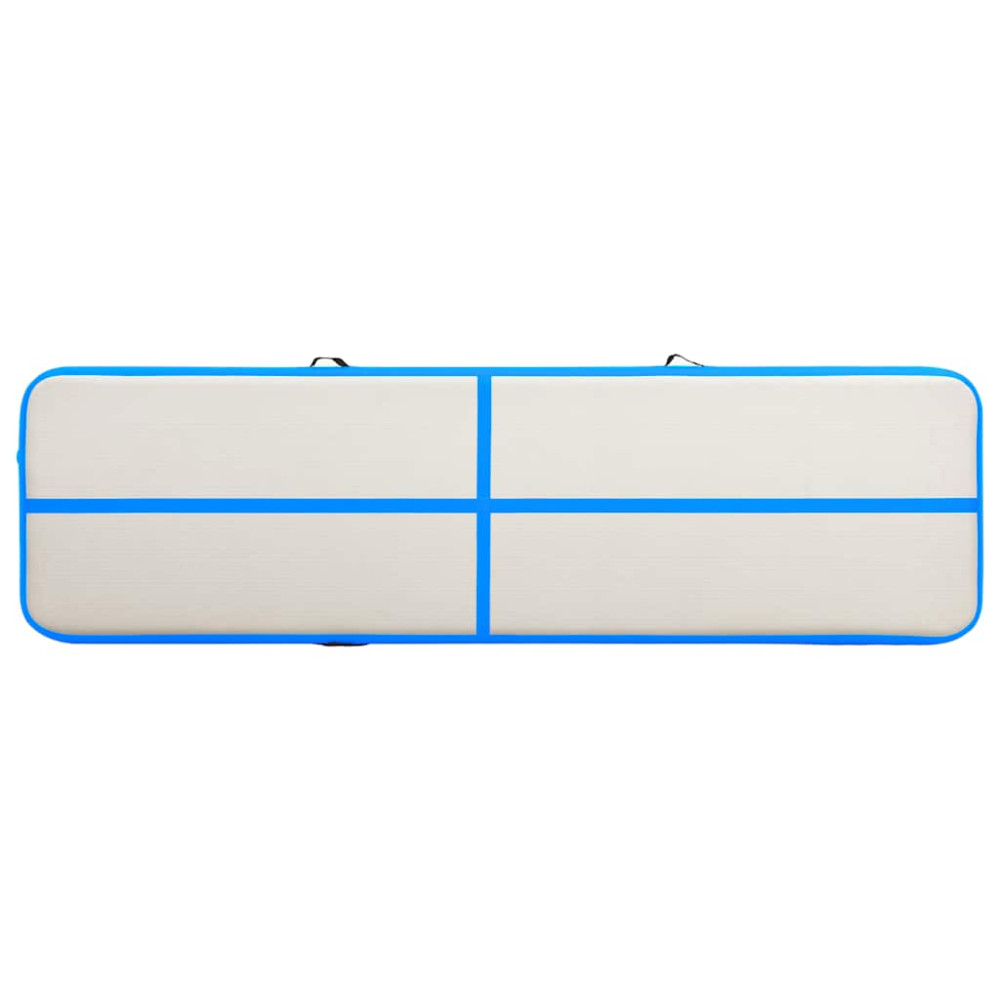 Produktbild för Uppblåsbar gymnastikmatta med pump 600x100x15 cm PVC blå