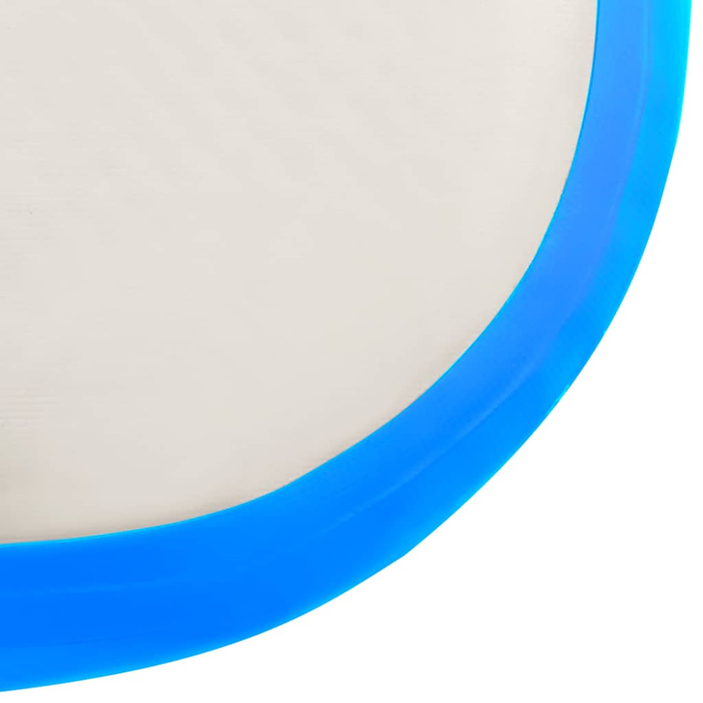 Produktbild för Uppblåsbar gymnastikmatta med pump 600x100x15 cm PVC blå