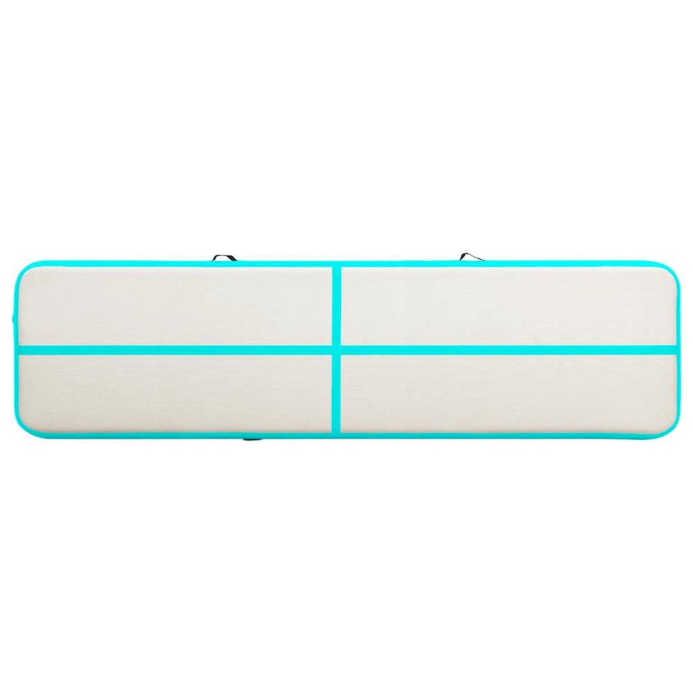Produktbild för Uppblåsbar gymnastikmatta med pump 600x100x15 cm PVC grön