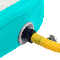 Produktbild för Uppblåsbar gymnastikmatta med pump 600x100x15 cm PVC grön