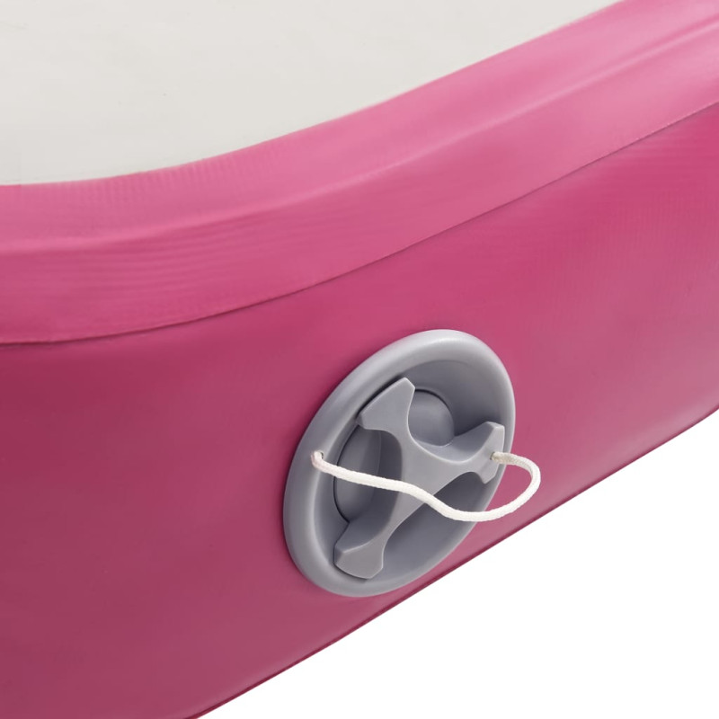Produktbild för Uppblåsbar gymnastikmatta med pump 700x100x15 cm PVC rosa