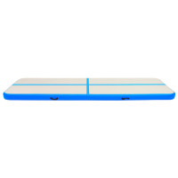 Produktbild för Uppblåsbar gymnastikmatta med pump 700x100x15 cm PVC blå