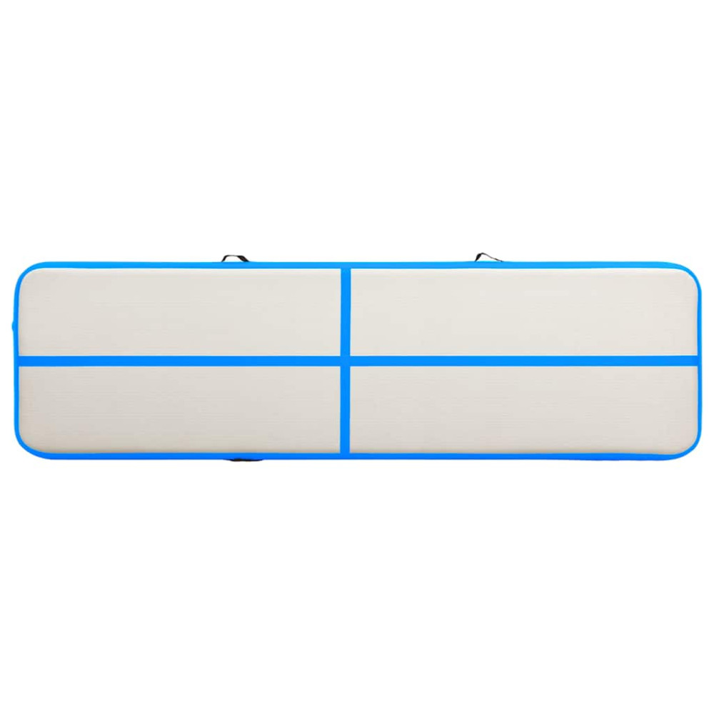 Produktbild för Uppblåsbar gymnastikmatta med pump 700x100x15 cm PVC blå