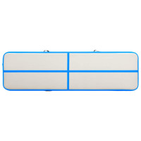 Produktbild för Uppblåsbar gymnastikmatta med pump 700x100x15 cm PVC blå