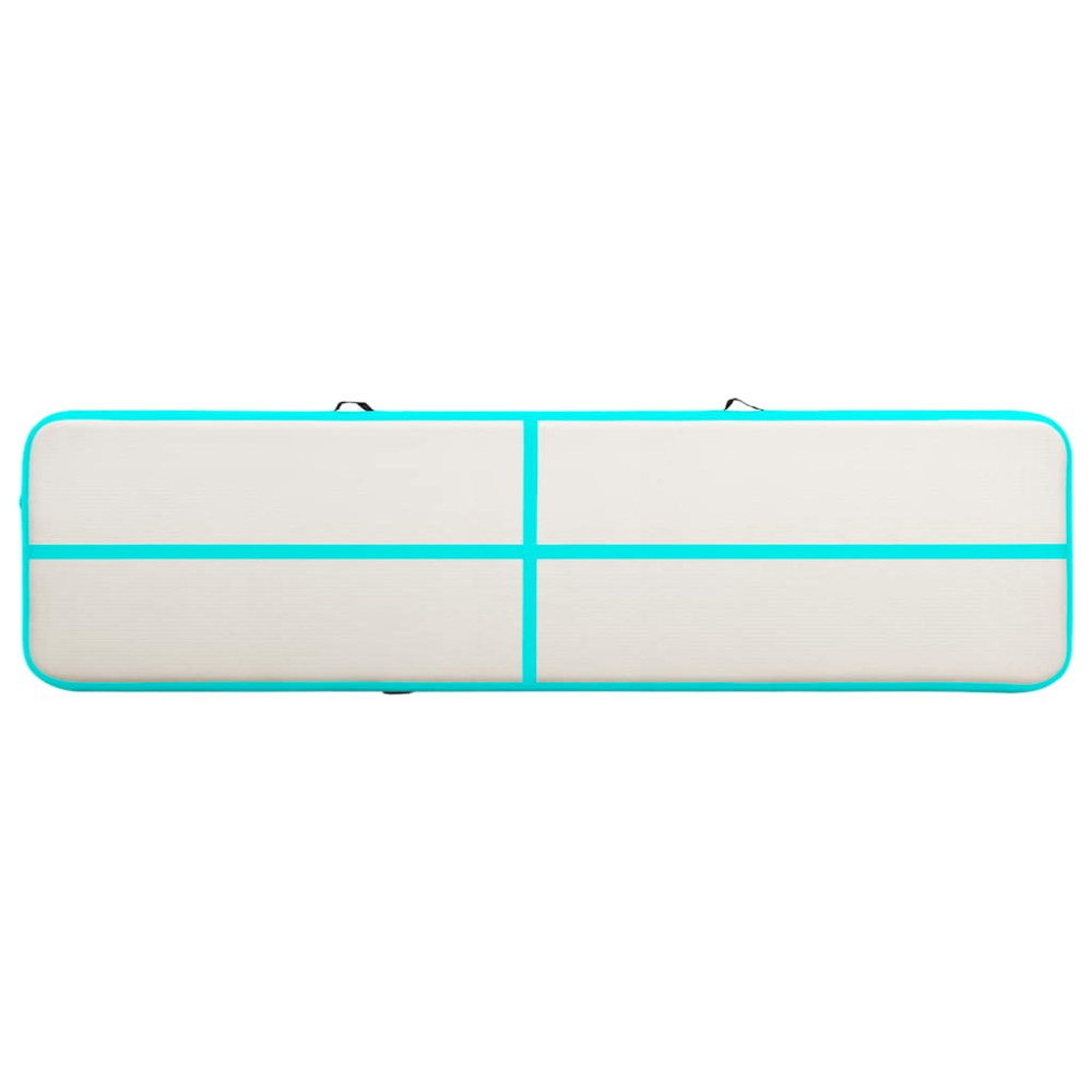 Produktbild för Uppblåsbar gymnastikmatta med pump 700x100x15 cm PVC grön