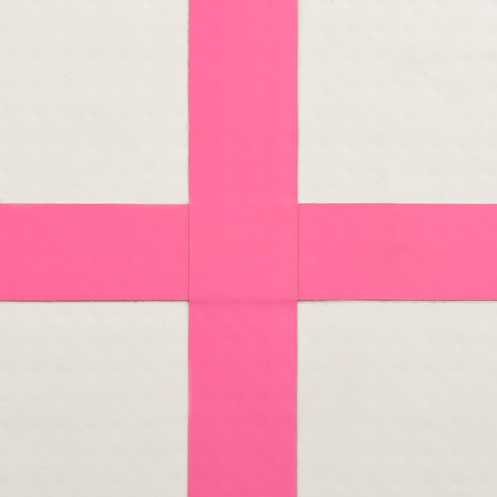Produktbild för Uppblåsbar gymnastikmatta med pump 800x100x15 cm PVC rosa
