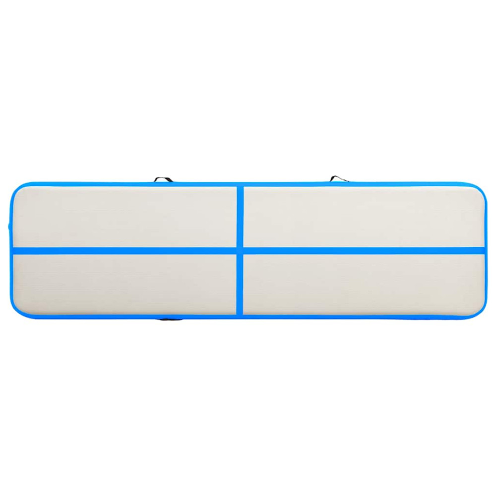 Produktbild för Uppblåsbar gymnastikmatta med pump 800x100x15 cm PVC blå