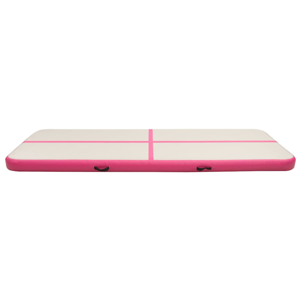Produktbild för Uppblåsbar gymnastikmatta med pump 300x100x20 cm PVC rosa