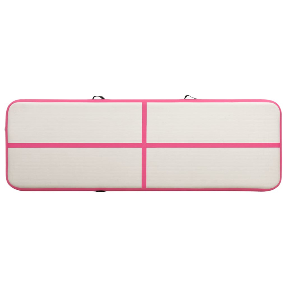 Produktbild för Uppblåsbar gymnastikmatta med pump 300x100x20 cm PVC rosa