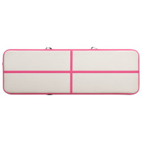 Produktbild för Uppblåsbar gymnastikmatta med pump 300x100x20 cm PVC rosa