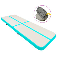 Miniatyr av produktbild för Uppblåsbar gymnastikmatta med pump 300x100x20 cm PVC grön