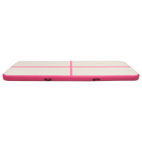 Produktbild för Uppblåsbar gymnastikmatta med pump 400x100x20 cm PVC rosa