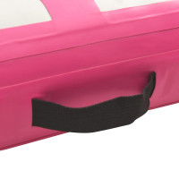 Produktbild för Uppblåsbar gymnastikmatta med pump 400x100x20 cm PVC rosa