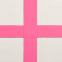 Produktbild för Uppblåsbar gymnastikmatta med pump 400x100x20 cm PVC rosa