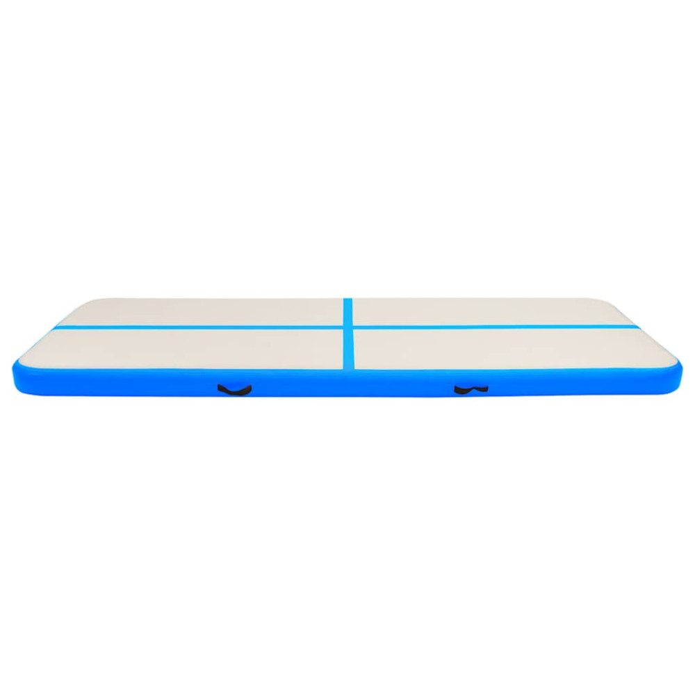 Produktbild för Uppblåsbar gymnastikmatta med pump 400x100x20 cm PVC blå