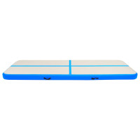 Produktbild för Uppblåsbar gymnastikmatta med pump 400x100x20 cm PVC blå